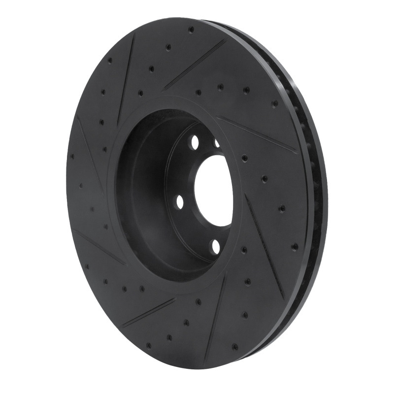 BMW X4 Brake Rotor (1) - Right Front - R1 Concepts - Drilled & Slotted - Black - `16-`18